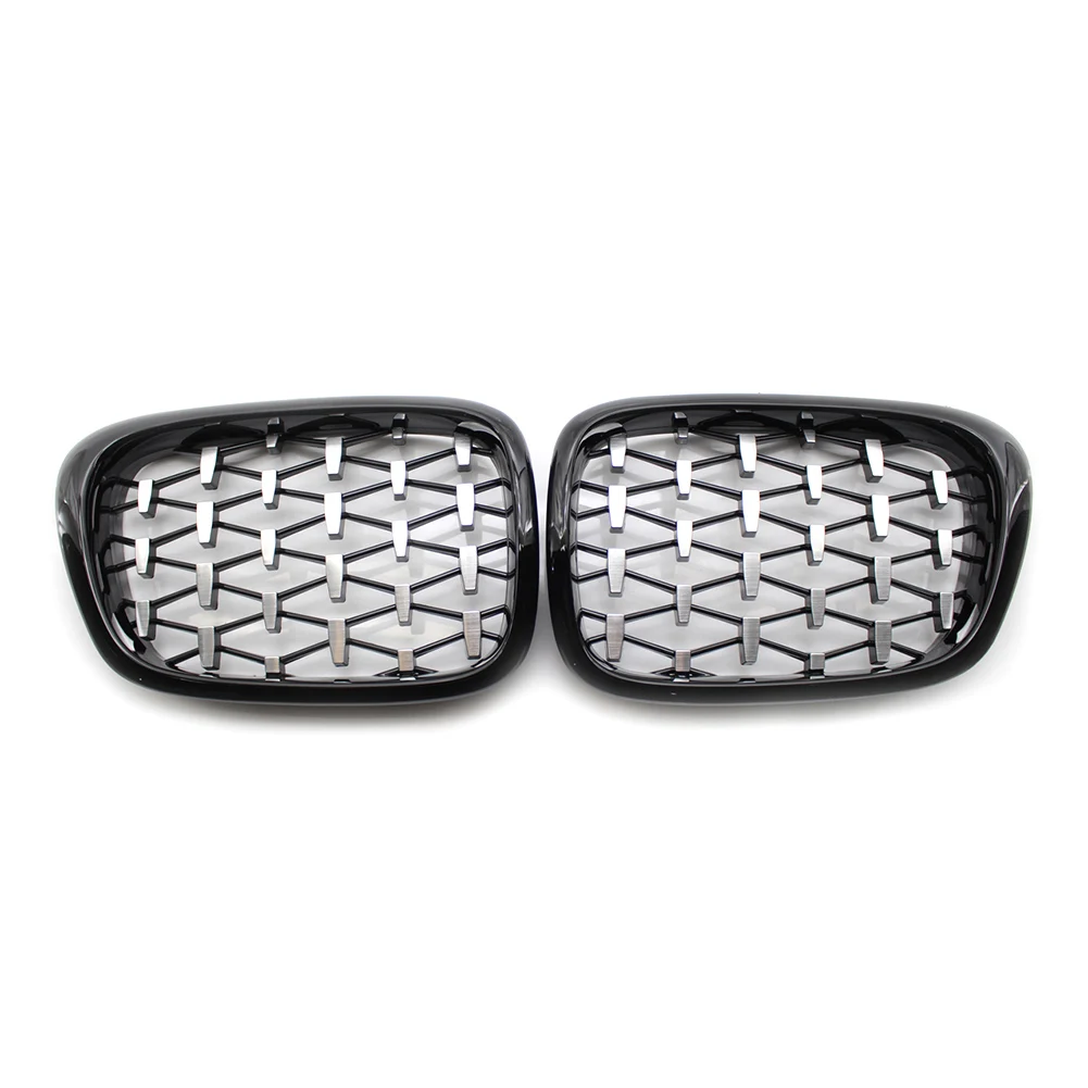 Car Upper Mesh Grill For BMW E39 5Series 520i 525i 535i 540i M5 1999-2003 Diamond Meteor Latest Style ABS Front Kidney Grille