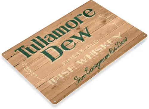 Tullamore Dew Irish Whiskey Retro Rustic Logo Wall Decor Bar Large Metal Sign