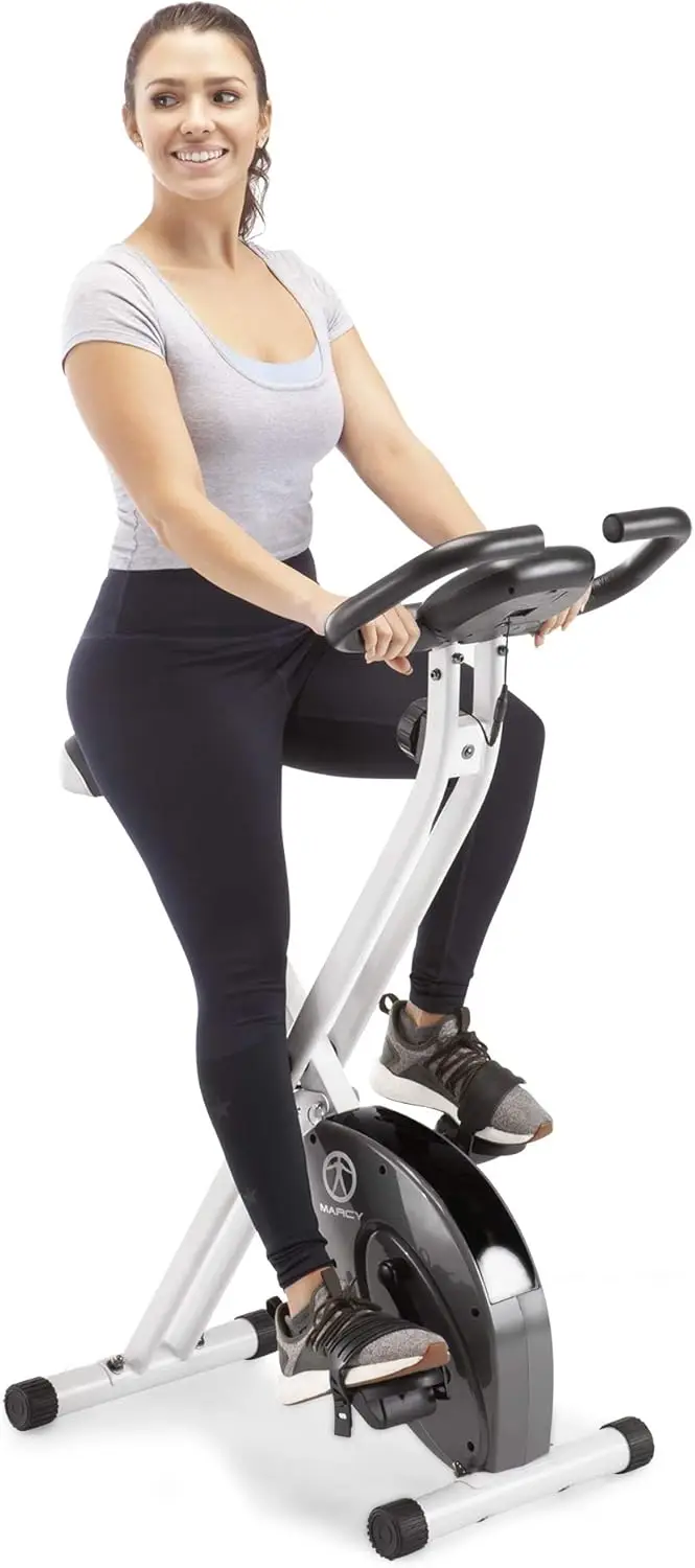 Marcy Upright Exercise Bike with Adjustable Resistance for Cardio Workout & Strength Training - Multiple Styles Availab