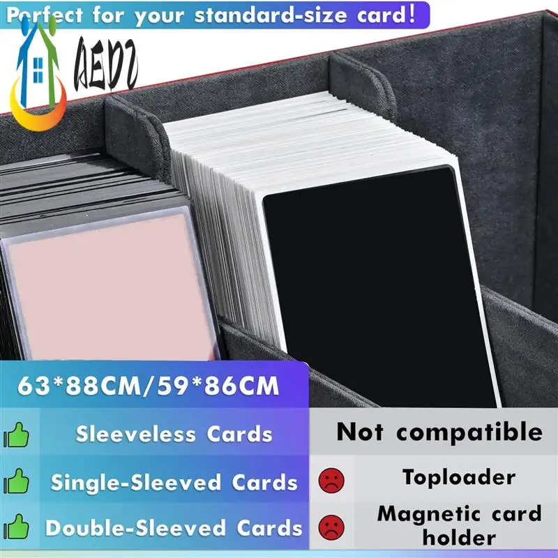 

AED2-Card Storage Box For Trading Cards, Card Deck Case Holds 1800+ Single Sleeved Cards Storage Box