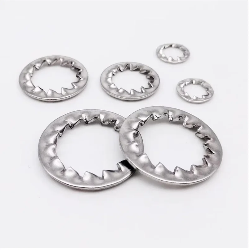 M3 M4 M5 M6 M8 M10 M12 M14 - M24 GB861.2 DIN6798J A2-70 304 Stainless Steel Internal Toothed Serrated Lock Washer Gasket