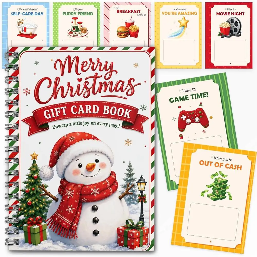 Exquisite Holiday Surprises Cards Book 2027 Festive Santa Artwork Merry Christmas Gift Giving Creative Christmas Gift Card Book