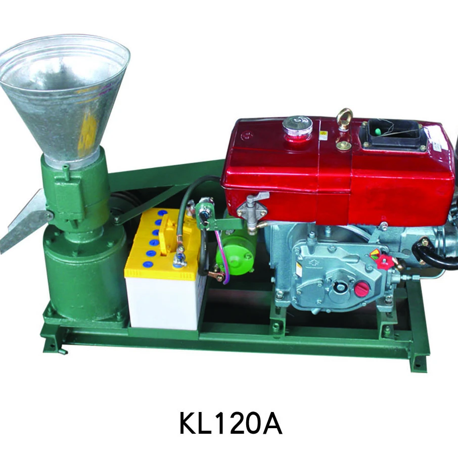 

KL120 KL120A 8 HP Diesel Poultry Farm Fish Price Corn Cow Horse Feed Pellet Machine Pellet Mill With Electric Start