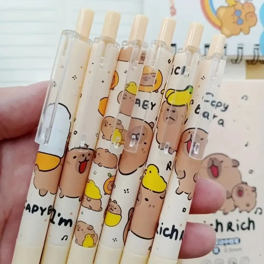 

Cute Capybara Pocket Gel Pen 0.5MM Black Gel Ink Pen For Students Quick Drying Writting Pen School Office Supplies