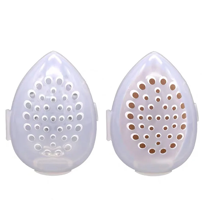 1 قطعة إسفنجة تجميلية صندوق تخزين ماكياج مسحوق نفخة حامل مستحضرات التجميل البيض على شكل تنفس البلاستيك نفخة صندوق تجفيف لأداة ماكياج