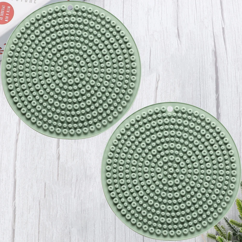 

2Pcs Silicone Heat Resistant Pad High Density Waterproof Table Mat Anti-Slip Pot Coaster Cartoon Cushion for Kitchen Home