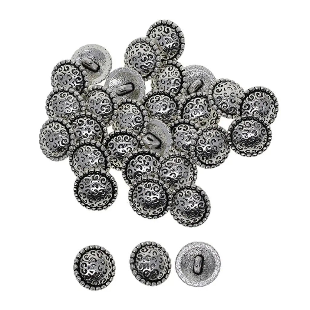 30x Lots Tibetan 1-Hole Floral Buttons Sewing Buttons DIY Accessories