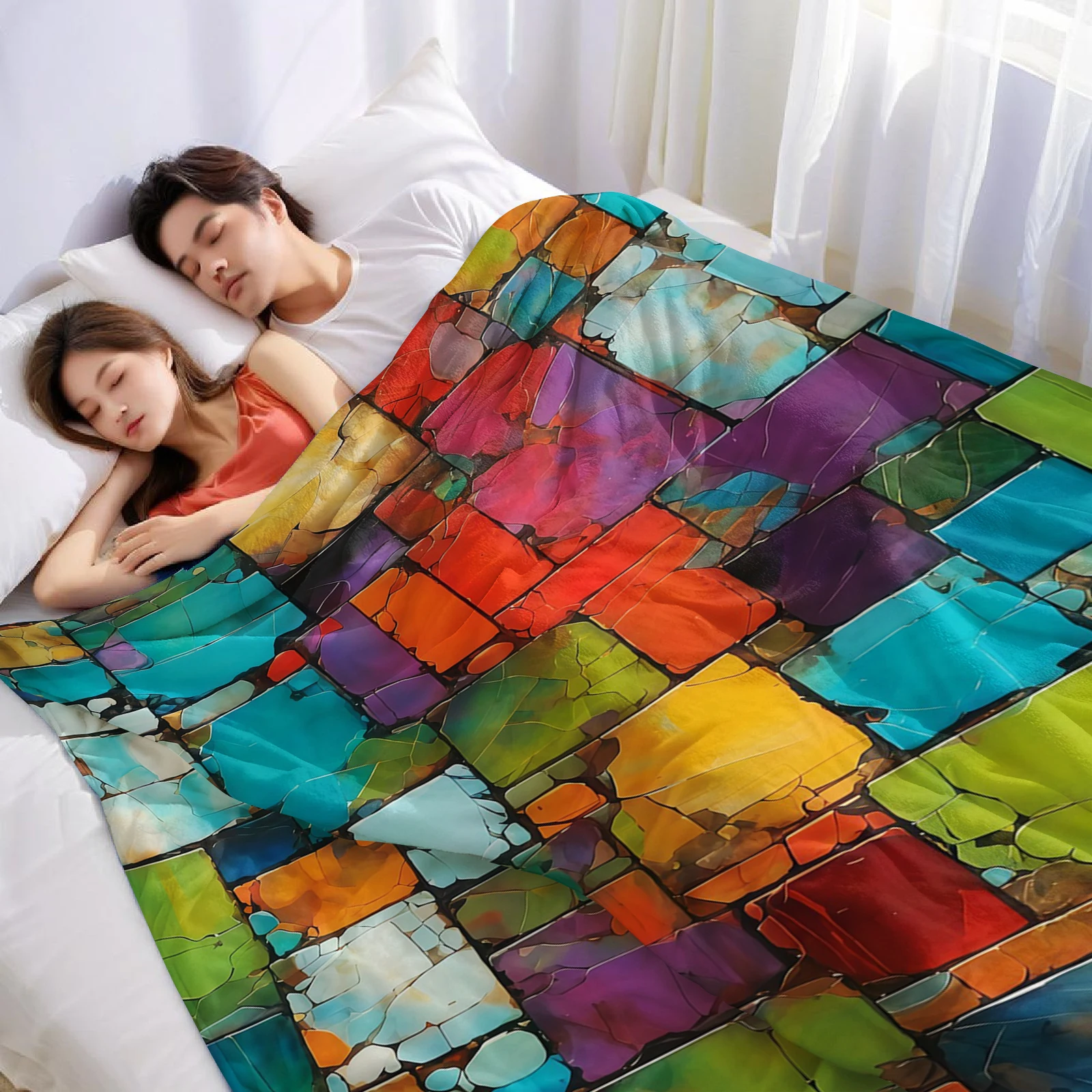 カラーモザイク 軽量マイクロファイバー ソフトクリスマスフリ - Christmas Throw Blanket のレビューと価格
