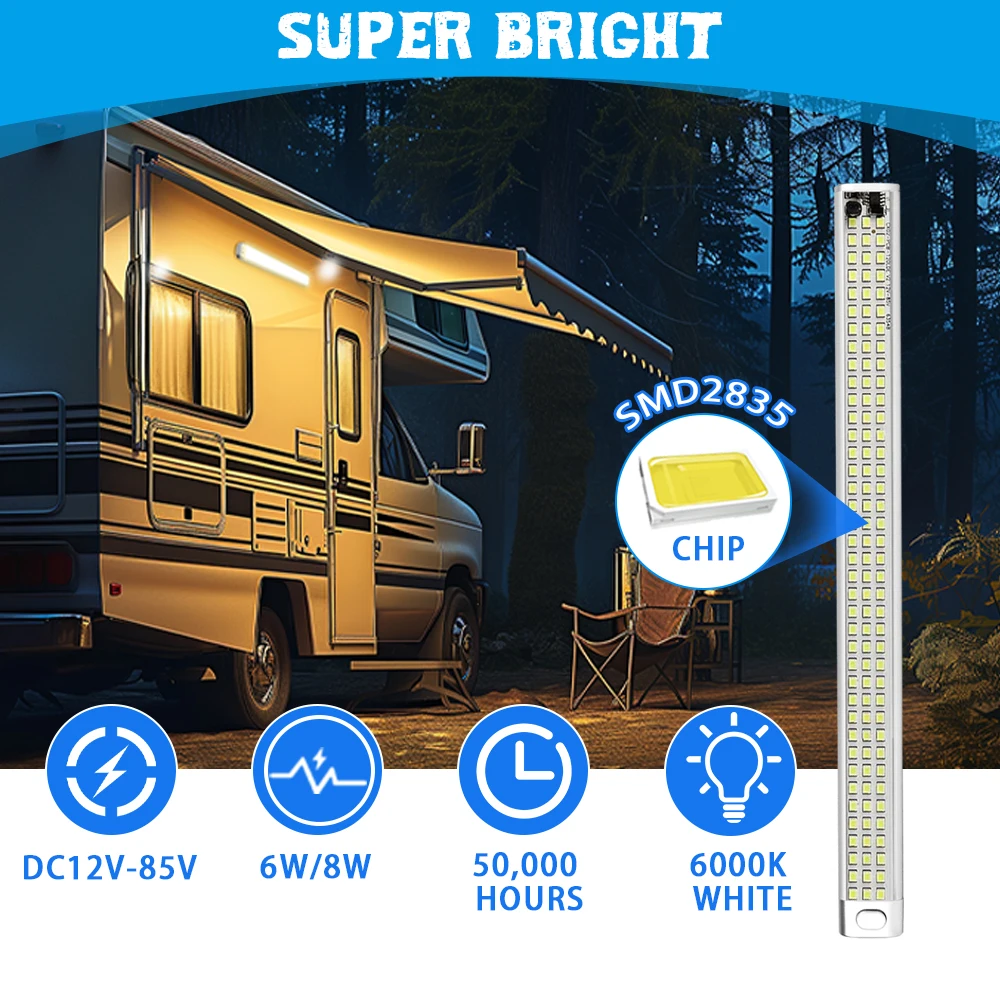 Samochodowa listwa oświetleniowa LED do kampera Van Caravan Truck Lorry Camper Boat Home Oświetlenie sufitowe Led Strip Lamp 6000K