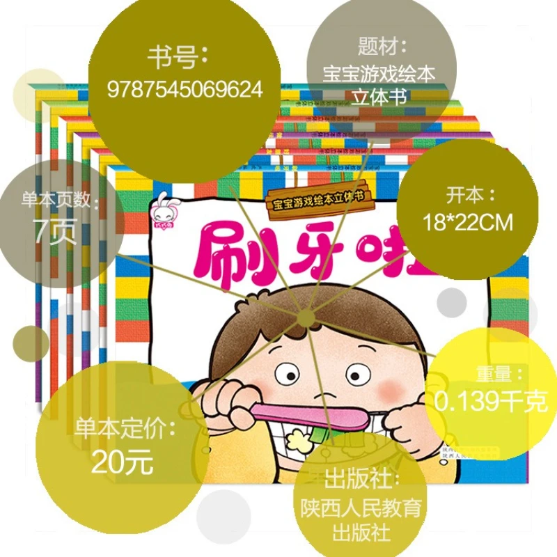 Baby Game Picture Book, 3D Book, Intimate Interactive Toy Book for 0-3 Years Old, Bedtime Reading for Young Children and Babies