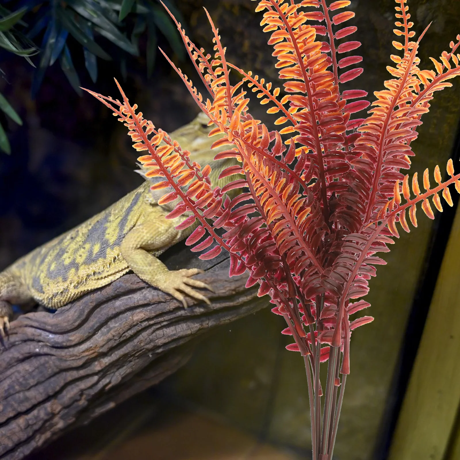 

Artificial Fake Plants Reptile Decorative Snake Lizard Habitat Terrarium Ornaments Fish Tank Hideout Jungle Climber Vine Bearded