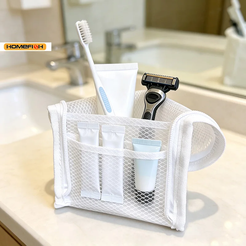 HOMEFISH EVA Mesh Cosmetic Bag Portable Travel Makeup Organizer Female Toiletry Storage Wash Pouch image 3