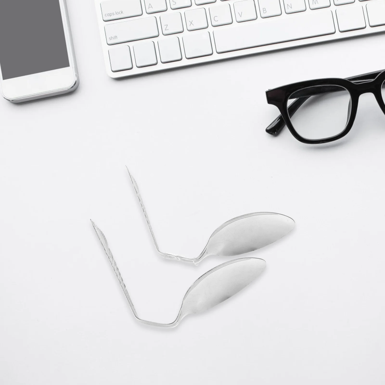 

2pcs Mind Bend Spoon Unique Design Trick Durable Metal Bending Spoon Prop For Close-Up Performance Party Gimmick Beginners