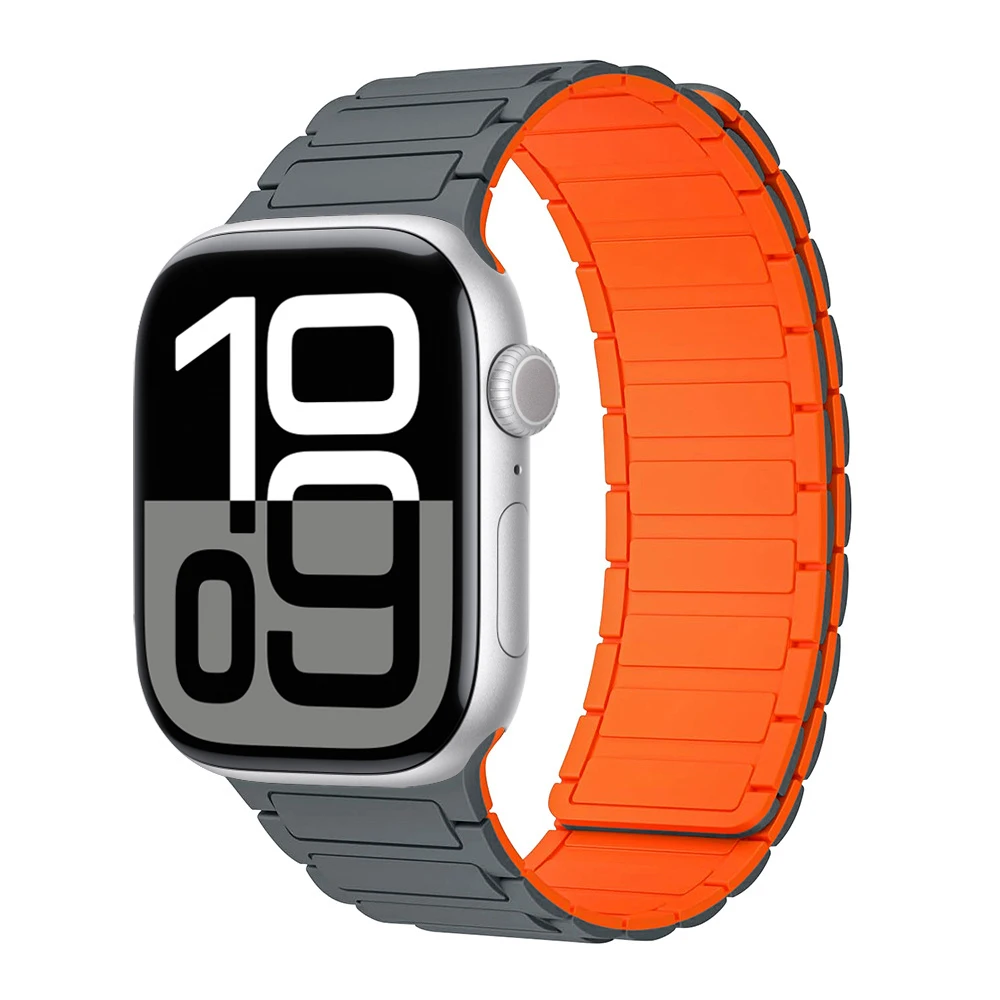 Magnetisches Schlaufenarmband für Apple Watch 46mm 44mm 40mm 45mm 41mm 42mm Silikonarmband iWatch Series 12 11 10 9 SE Ultra 4 3 – Detail 6