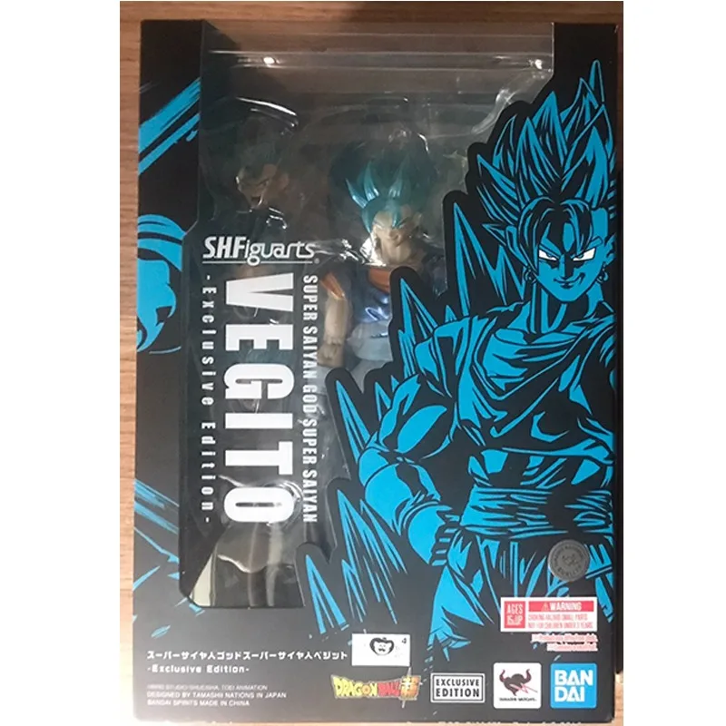 Bandai genuino SHF Dragon Ball SUPER SAIYAN GOD SUPER SAIYAN VEGITO-edición exclusiva-modelo de figura de acción de Anime juguetes regalo niños