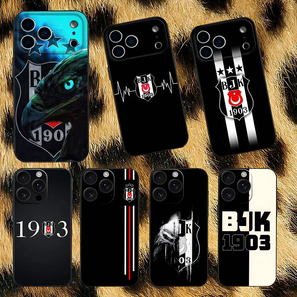 Funda de teléfono Besiktas BJK de moda para iPhone 17,16,15,14,13,12,Pro,Max,Plus,E,SE4,Air,Mini caja suave negra
