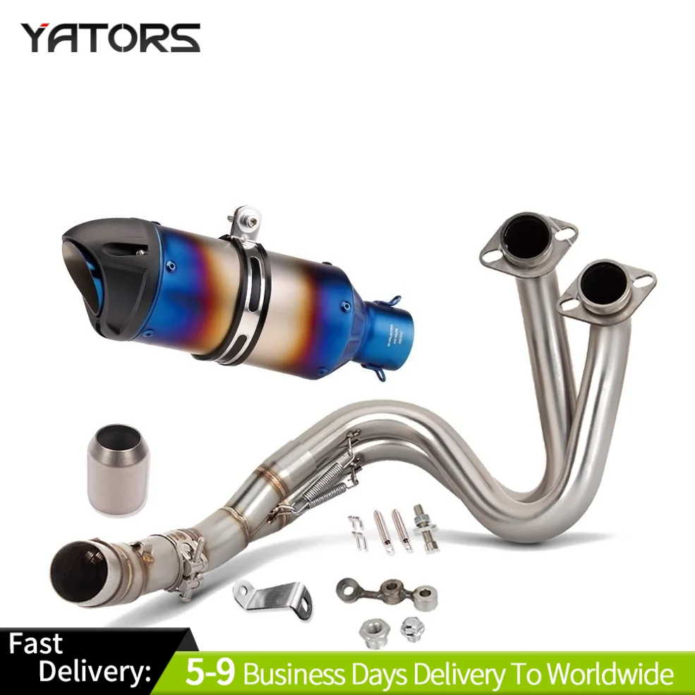 

For Kawasaki Ninja 650 Z650 2012-2023 Full Exhaust System Blue Tips Header Pipe Exhausts Pipes