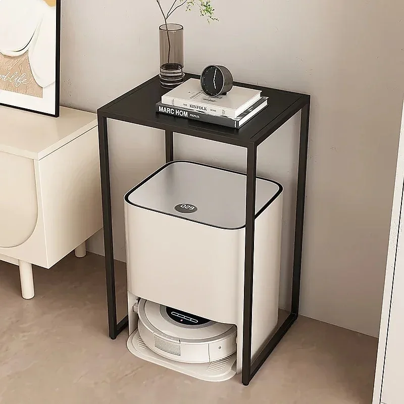 Vacuum Storage Cabinet for Robot, Luxury Iron Art Decorative Shelf for Living Room