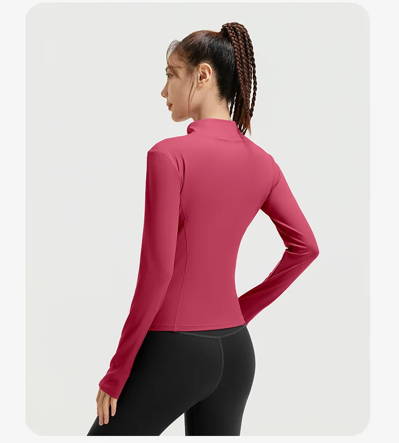 2026 Frühling Sommer Neue Yoga-Kleidung Windbreaker Damen Laufjacke Langarm Sweatshirt Sportjacken Damen Workout-Tops Activewear – Detail 35