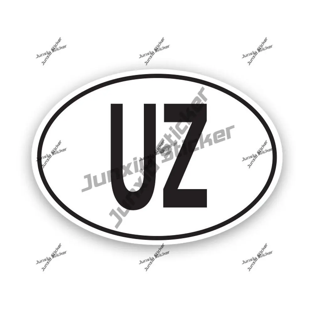 

Uzbekistan Oval UZ Country Code Sticker Uzbekistani Decal Scratch-Proof Vinyl UV Protected Waterproof Decoration for Car SUV