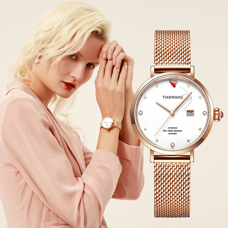 TIAN WANG Women\'s Wristwatch Automatic Mechanical Watches For Women High-end Fashion Waterproof Lady Watch gifts for Women