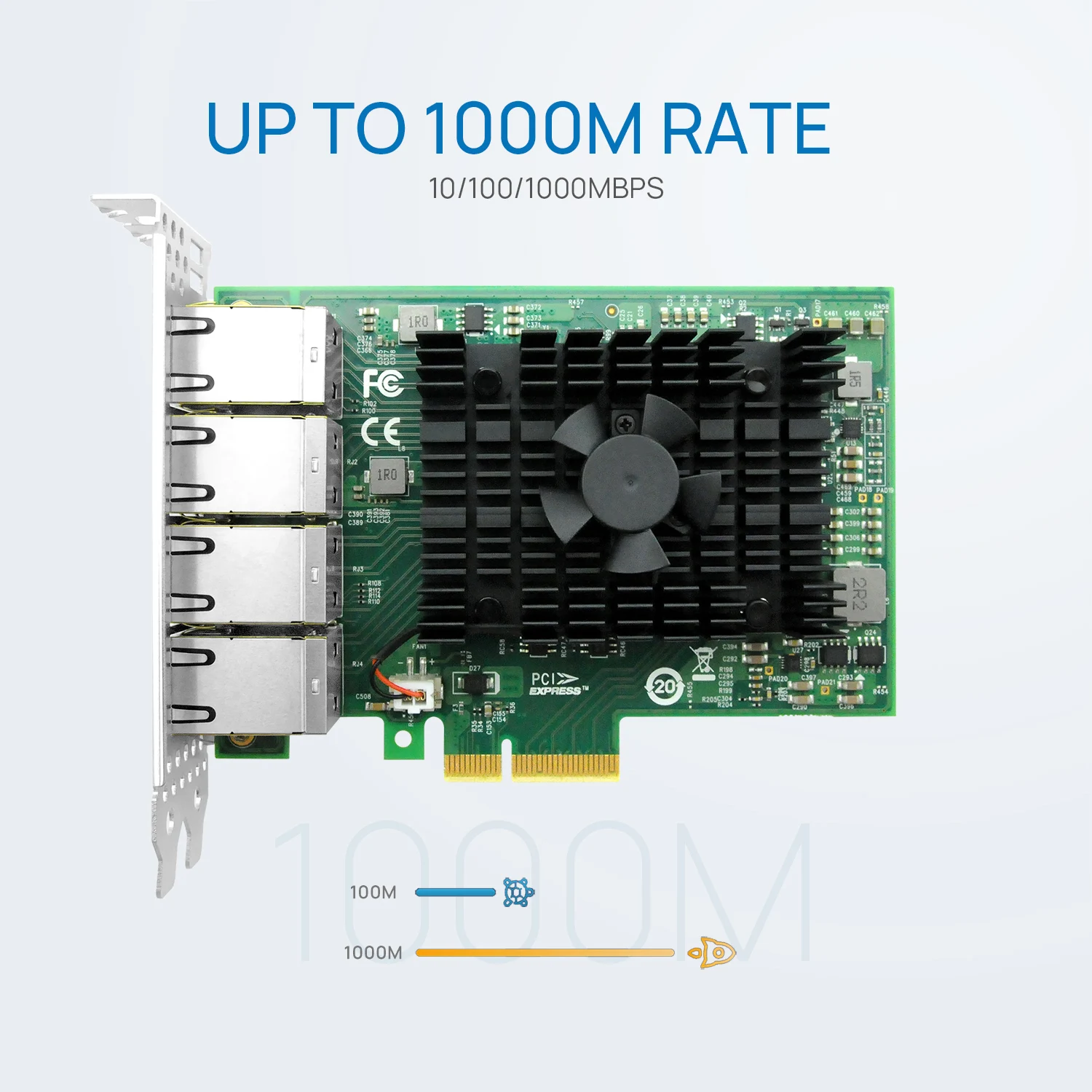 อะแดปเตอร์อีเธอร์เน็ตอุตสาหกรรมแปดพอร์ต x4 PCIe (I350อินเทล)-LRES2008PT