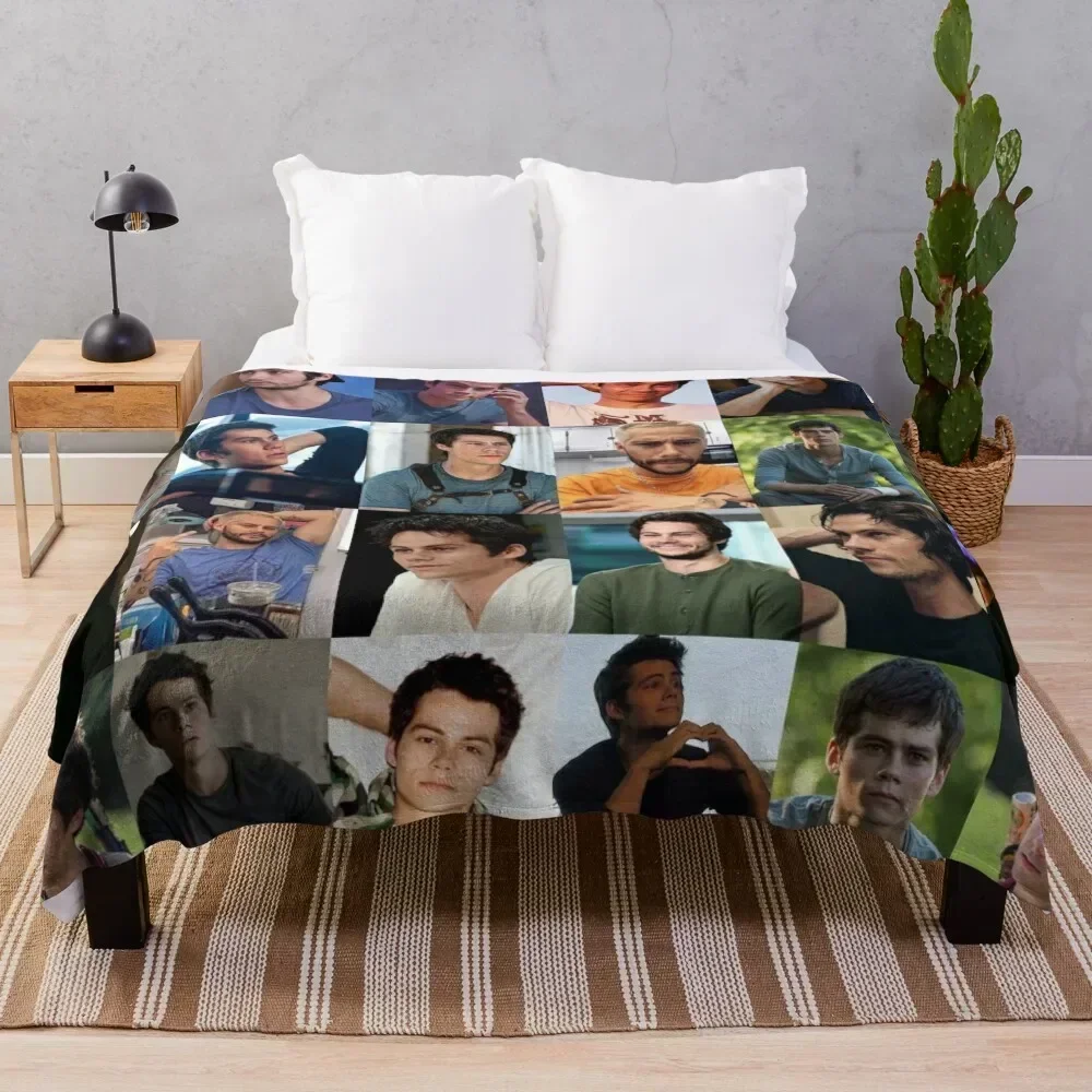 

Dylan Obrien Collage Throw Blanket All Weather Soft Throw Blanket for Sofa