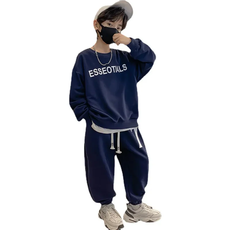 

Fashion Sportswear for Boys Set Spring Letter Print Pullover + SweatPant 2pcs Kid Clothes Teens Streetwear Outfit Suit 4-14Y