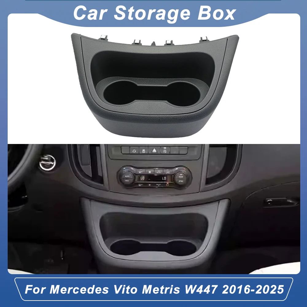 

Автомобильный центральный держатель для стакана с водой, панельный ящик для хранения, черный аксессуар A44768008319051 для Mercedes Vito Metris W447 2016-2025