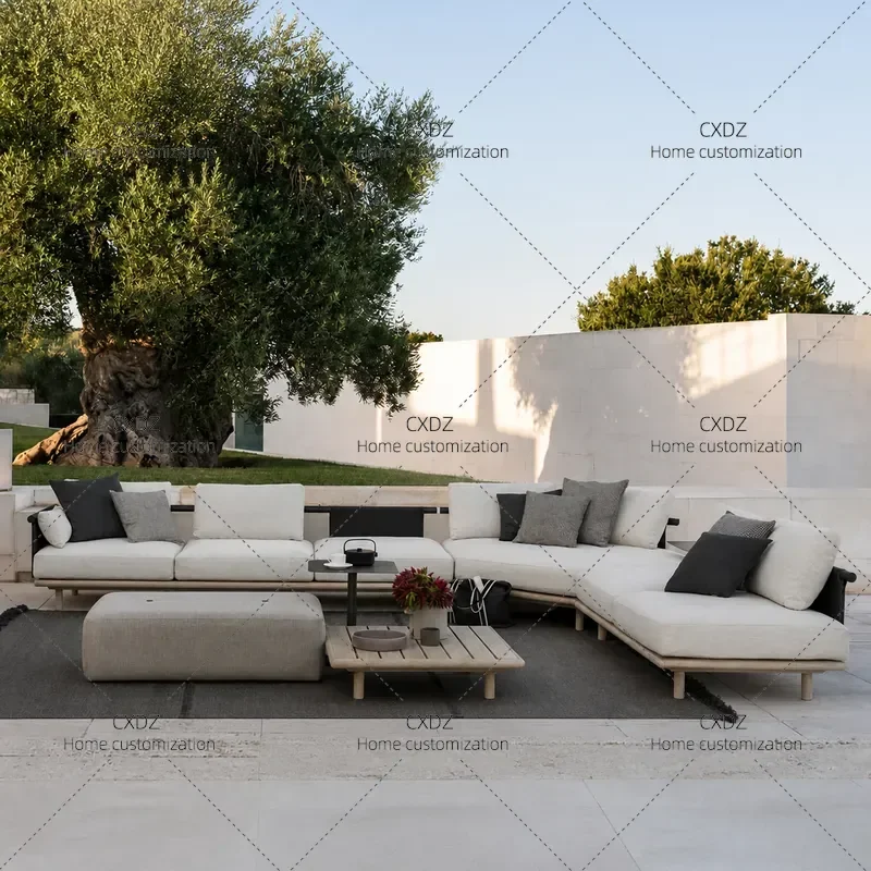 Outdoor Waterproof Rattan Sofa Sunproof Leisure Furniture for Hotel Courtyard Living Room Garden Simple Patio Seating