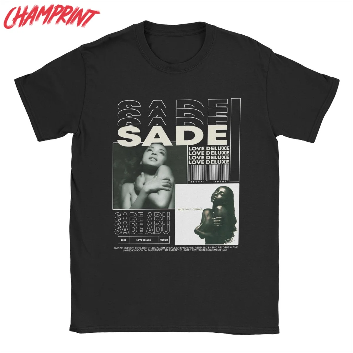 Sades Adu T-Shirts for Men Singer Fashion Cotton Tees Crewneck Short Sleeve T Shirts Gift Clothing