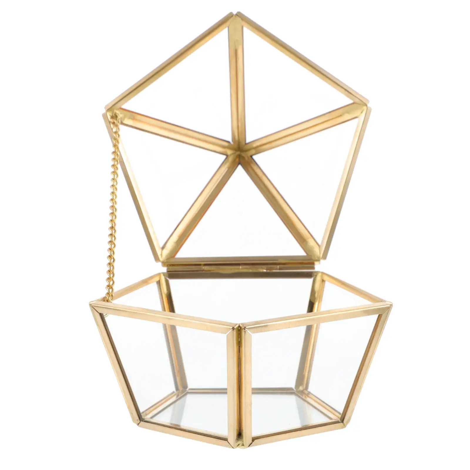 

1Pcs Premium Jewelry Storage Box Metal Frame Glass Lid Jewelry Case Organizer Ring Holder Earrings Necklace Display Gift