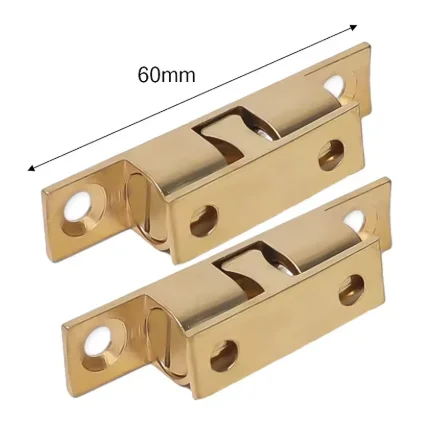 1/5 Stücke Doppelkugel Türriegel Federkugel Schubladenschloss Möbel Schrank Schranktür Verstellbarer Riegel Messing Türschnalle 43/50/60mm