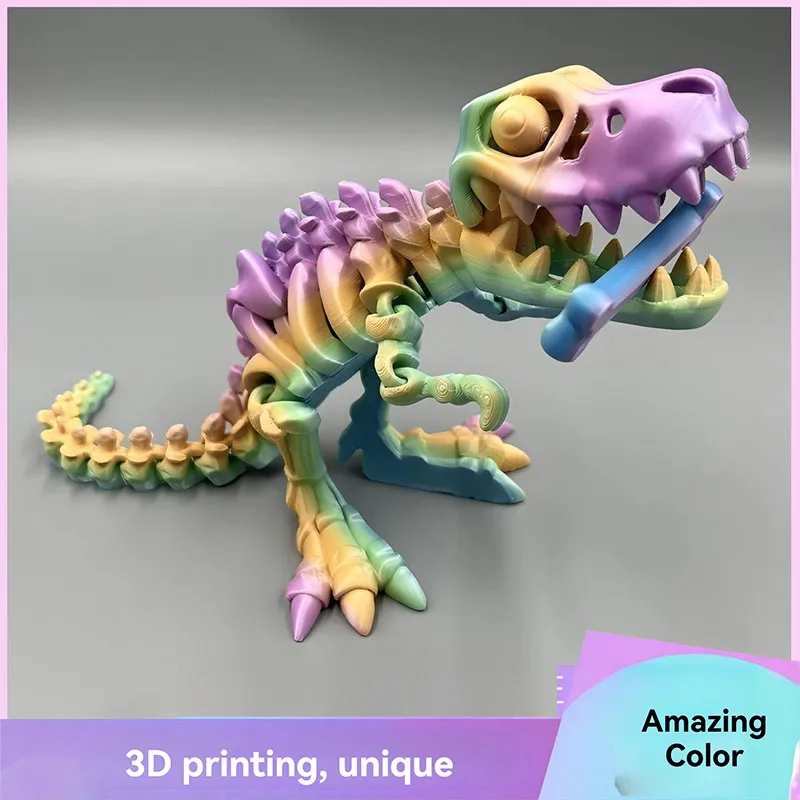 3D Printed Dragon Table Decorations Can Stand Tyrannosaurus Rex Ornament Movable Joint Dinosaur Model Kids New Year Gift