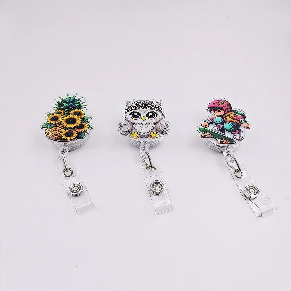 Crocodile Clip Badge Holder Integrates Badge Clips Cartoon Badge Clip Rotary Work Clip Exquisitely Designed For Identity Display