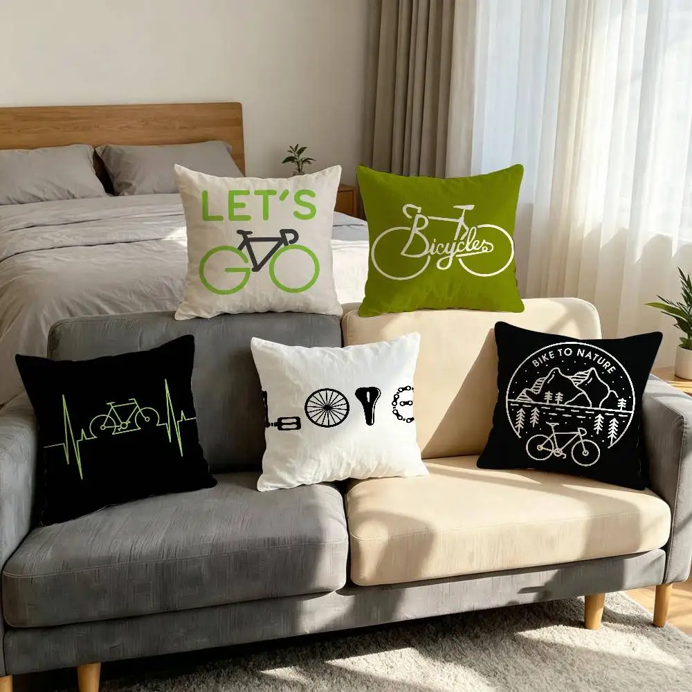 bicycle Comfortable soft Pillow Case for Sofa Living Room Home Decor Protective Covers