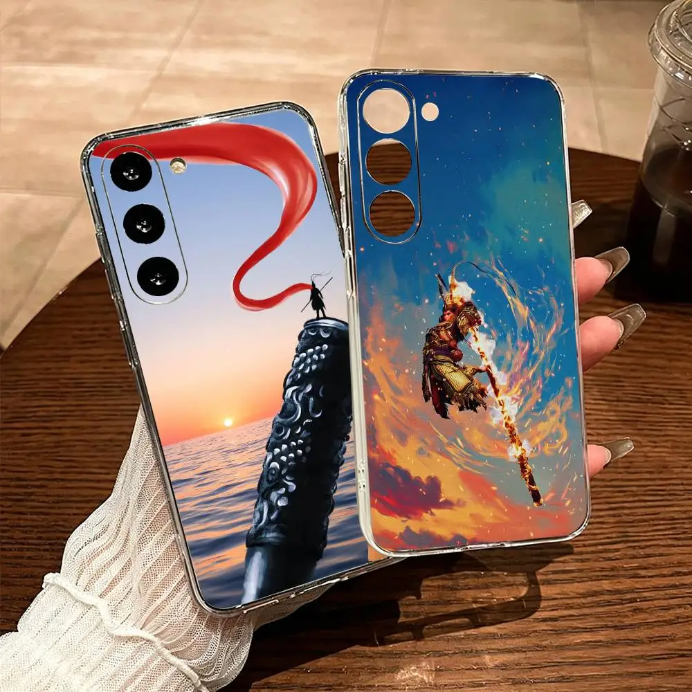 Mythical Monkey King Wukong Phone Case Simple Anti-Fall Shatterproof Transparent Printed Phone Case For Samsung Galaxy