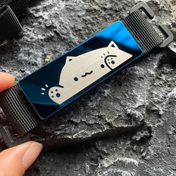 Metal Cute Cat Morale Badge Creative Cartoon Cat Patches Klett Tactical Armband Hook&Loop Emblem Outdoor Backpack Accessory