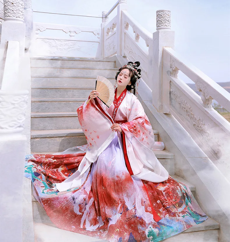 Long-sleeved Hanfu Dress Women Fairy Costume Cosplay Ancient China Clothes Chinese Traditional Clothing Woman Photo Party Outfit