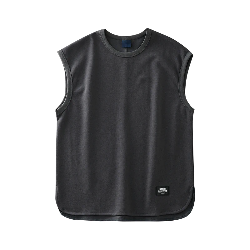 DUKEEN Heavyweight Pique Fabrics Tank Top Men 2024 Summer Sports Fitnesssleeveless T-Shirt Loose Solid Color Tops