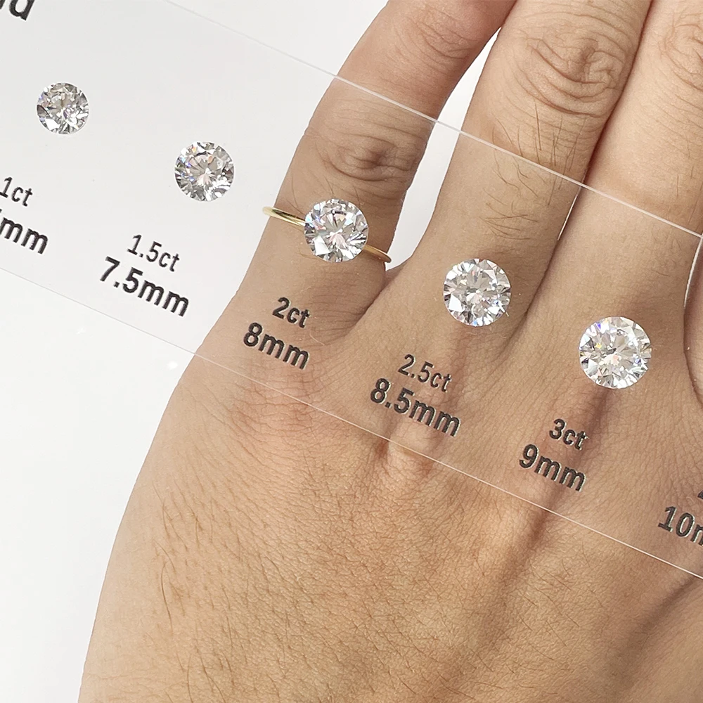 LETMEXC 5A Cubic Zirconia Diamond Cut Mix 8 Different Size Weight Suitable For Diamond Reference Comparison CZ Card
