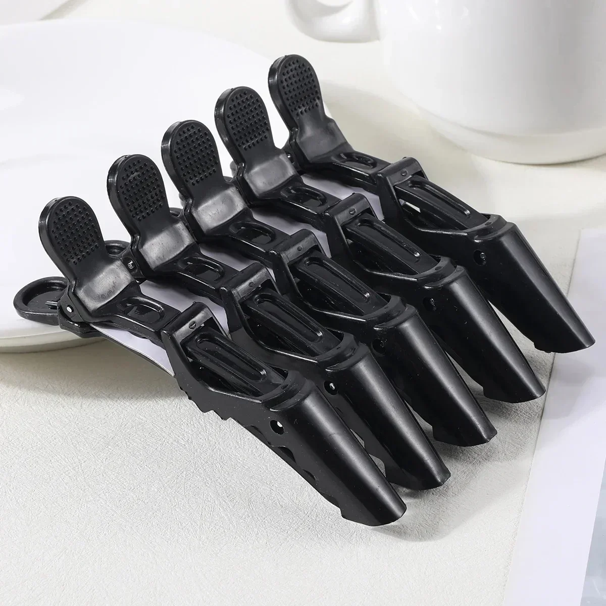 5Pcs Hairdressing Alligator Clip Salon Perm Hair Dye Plastic Hairpin Wig Clip Haircut Partition Styling Clip Supplies
