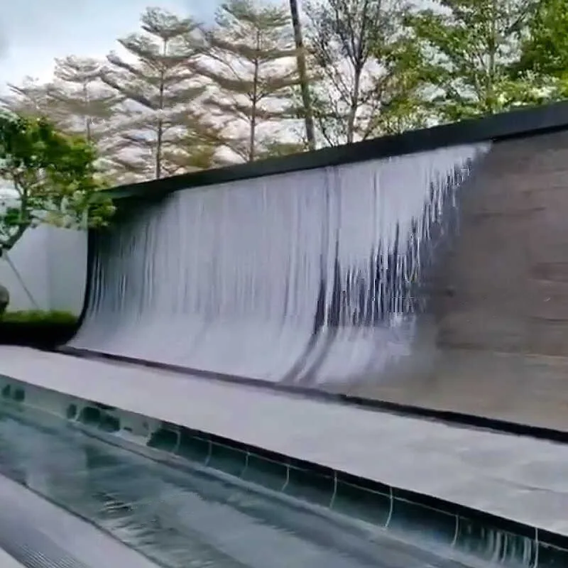 Custom Water Curtain Water Feature Wall Artificial Falling Water Landscape Ornament Outdoor Plaza Pool Cascade Decoration