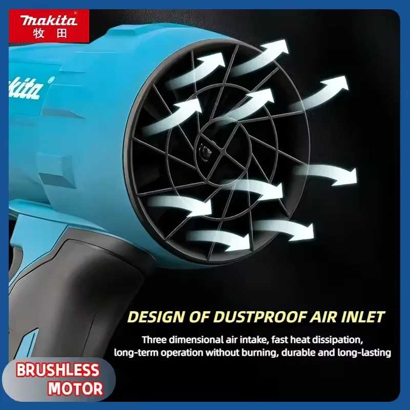 

18V Makita 30000RPM Violent Blower Turbo Jet Fan Electric Air Duster Wind Speed Turbo Rechargeable with Light Car Cleanin Tool