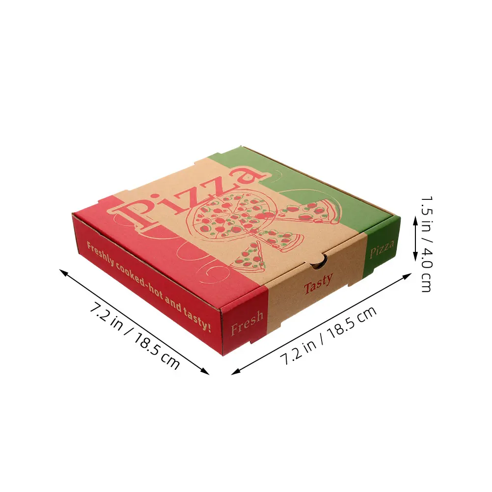 10pcs Pizza Packaging Box 7 Inch Pizza Box Restaurant Cardboard Box Baked Takeout Packaging Corrugated Cardboard Box