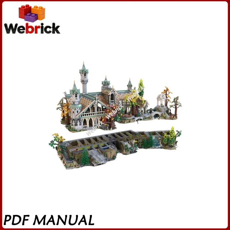 

Street View Castle Extension MOC Blocks, Castle Street Scene Model for Display and Decoration