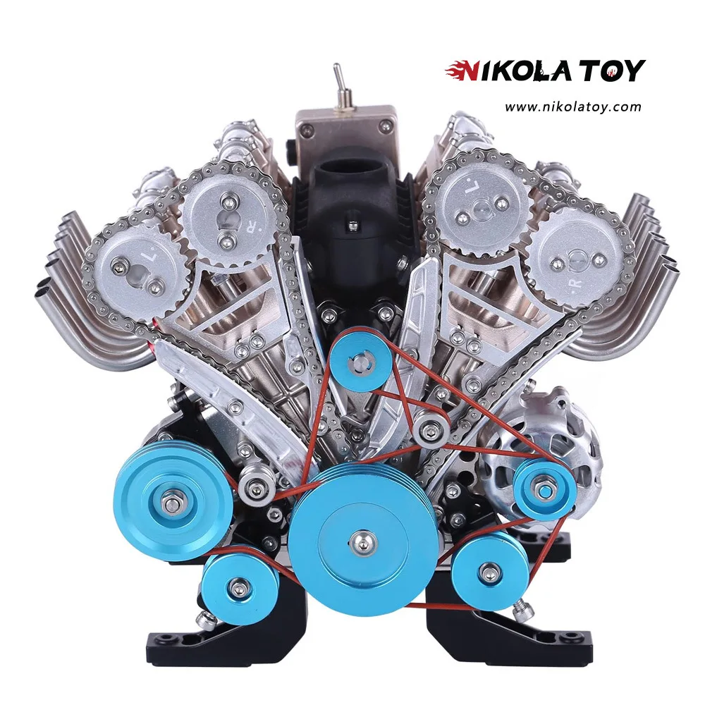 Saturn Culture Full Alloy V8 Engine Model Metal Mechanical Art Assembly Toy
