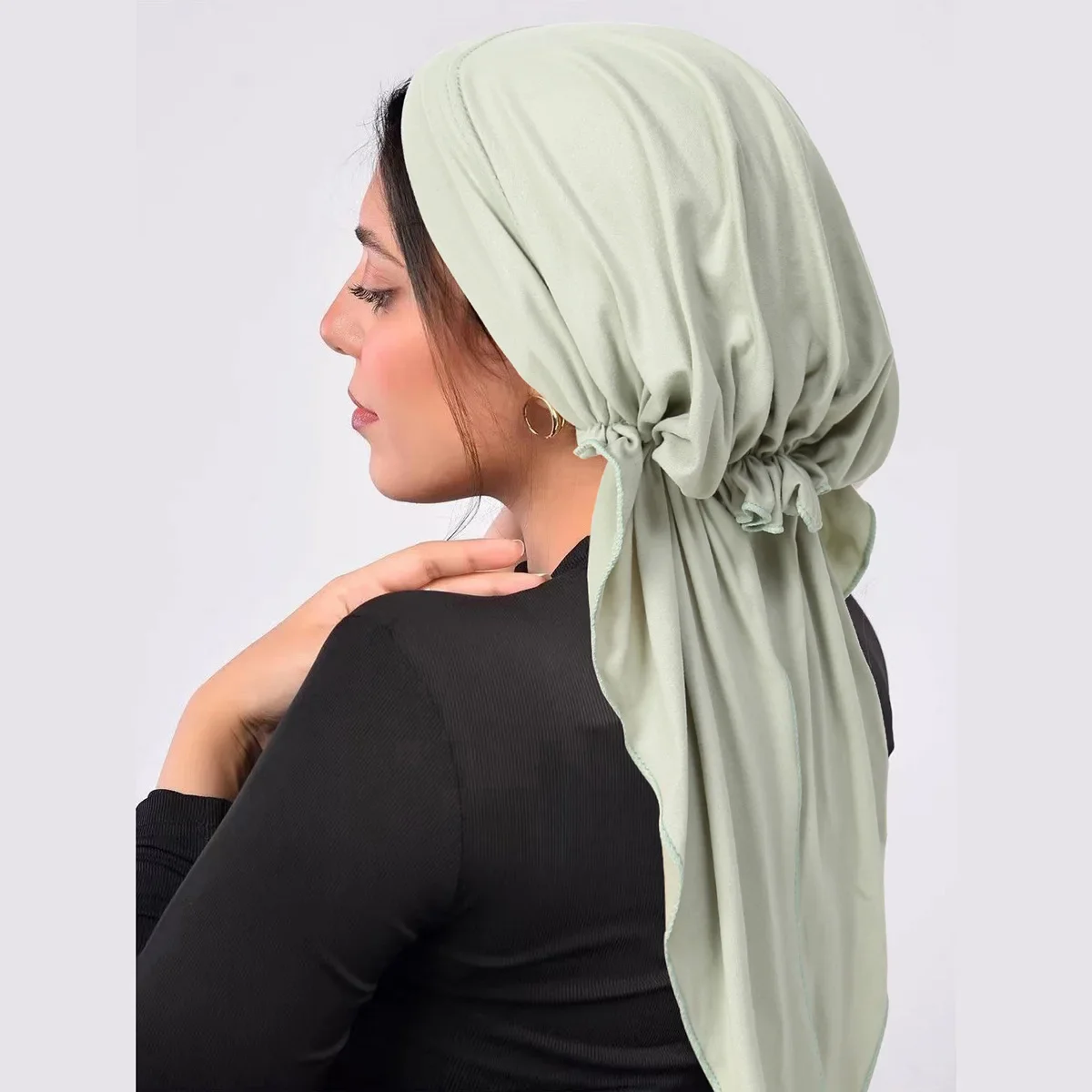 

New Fashion Muslim Woman Inner Hijabs Elastic Hair Loss Hat Turban Pre-Tied Head Scarf Chemo Caps Beanie Femme Hair Accessories