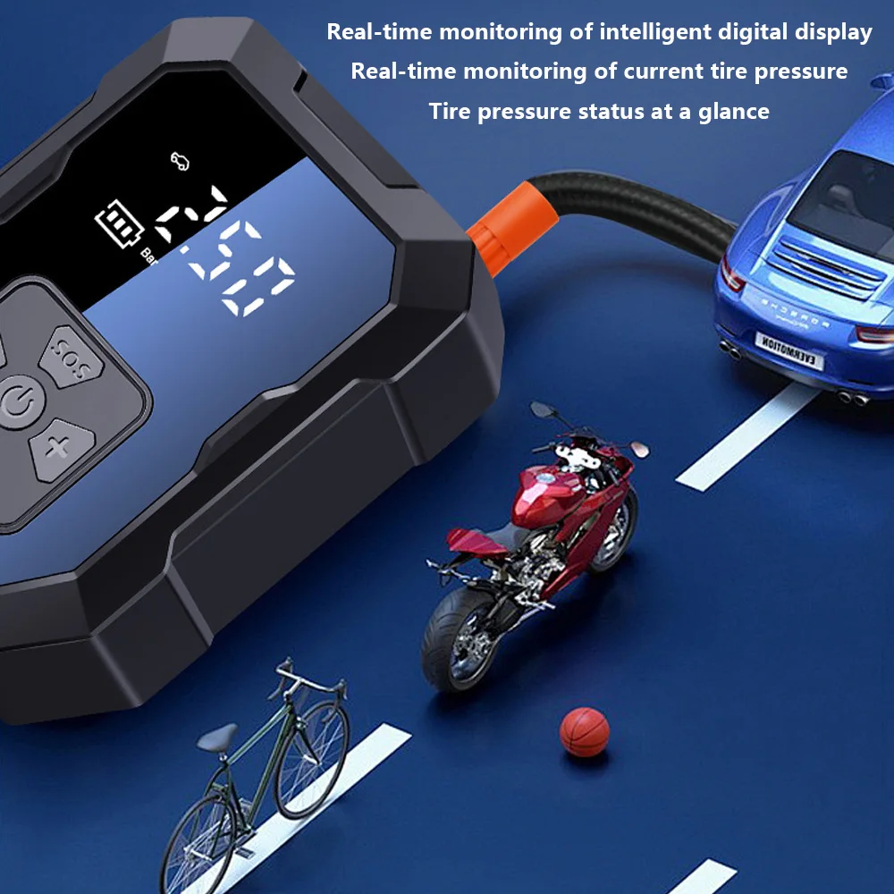 ミニポータブルワイヤレスハンドヘルドカーエアポンプ、高速膨張、車/自転車/オートバイに適しています