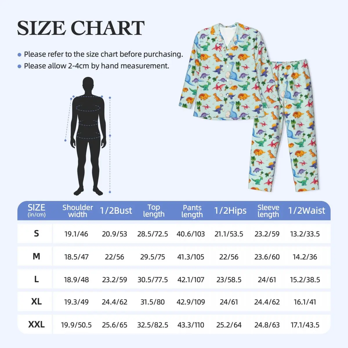 Colorful Cute Dinosaurs Pajamas Man Cartoon Dinos Jungle Lovely Leisure Nightwear Autumn 2 Pieces Oversized Design Pajama Sets